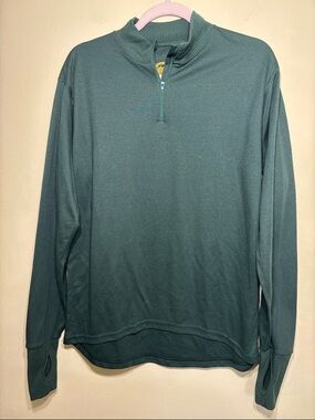Cabela's Men's Long Sleeve Quarter-Zip Pullover in Teal Green